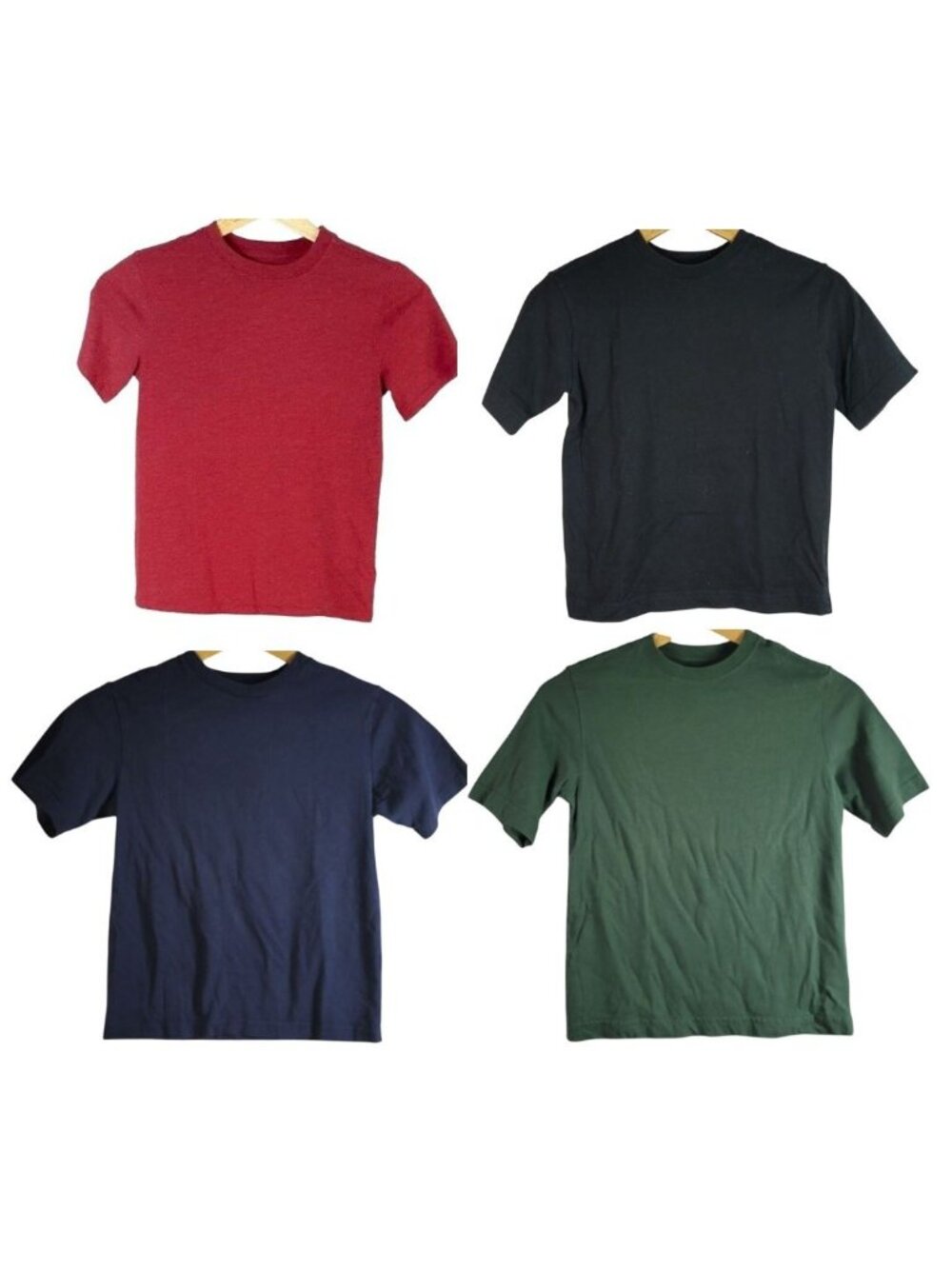 Cherokee Boy T Shirts x4 Blue Green Red Black Small Short Sleeve Crew Neck Solid